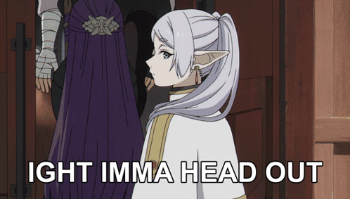 A Picture Of A Girl With The Words Ight Imma Head Out On It GIF