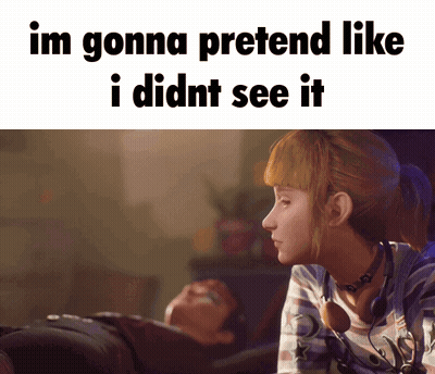 A Picture Of A Girl With The Words Im Gonna Pretend Like I Didnt See It Below Her GIF