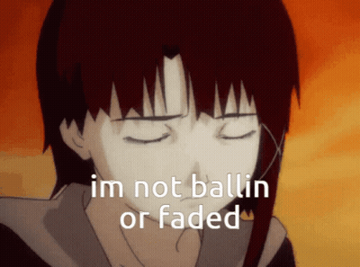 A Picture Of A Girl With The Words Im Not Ballin Or Faded On It GIF