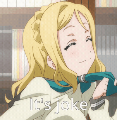 A Picture Of A Girl With The Words It 'S Joke GIF