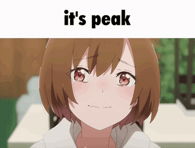 A Picture Of A Girl With The Words It 'S Peak Above It GIF