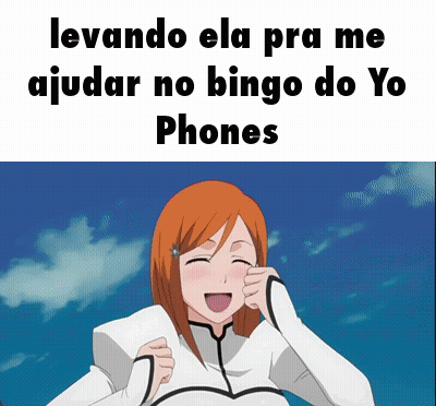 A Picture Of A Girl With The Words Levando Ela Pra Me Ajudar No Bingo Do Yo Phones Below Her GIF
