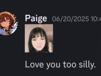 A Picture Of A Girl With The Words Love You Too Silly On The Bottom GIF