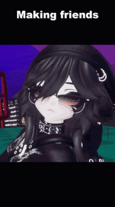 A Picture Of A Girl With The Words " Making Friends " On The Bottom GIF
