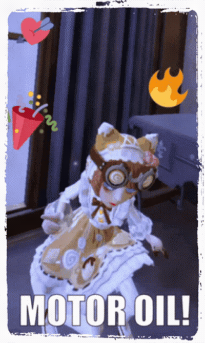 A Picture Of A Girl With The Words Motor Oil Written Below Her GIF