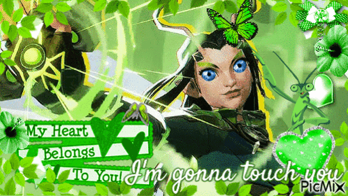 A Picture Of A Girl With The Words " My Heart Belongs To You " On It GIF