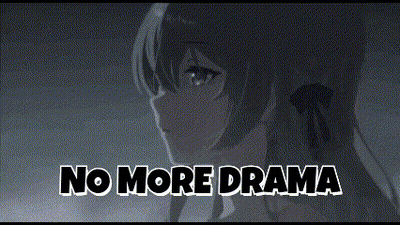 A Picture Of A Girl With The Words No More Drama Written Above Her GIF