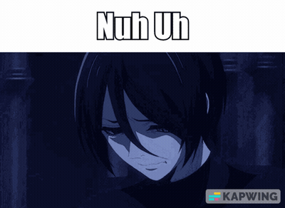 A Picture Of A Girl With The Words " Nuh Uh " Above Her GIF