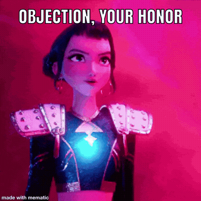 A Picture Of A Girl With The Words Objection Your Honor GIF