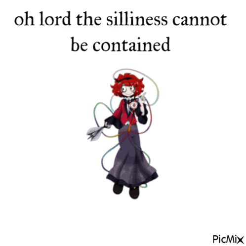 A Picture Of A Girl With The Words Oh Lord The Silliness Cannot Be Contained On The Bottom GIF
