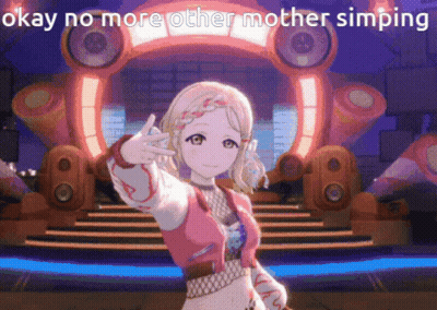 A Picture Of A Girl With The Words Okay No More Other Mother Simping On The Bottom GIF