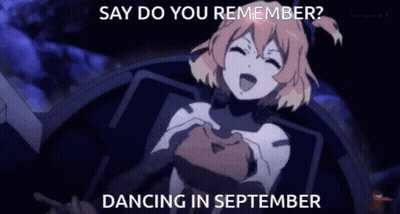 A Picture Of A Girl With The Words Say Do You Remember Dancing In September On It GIF