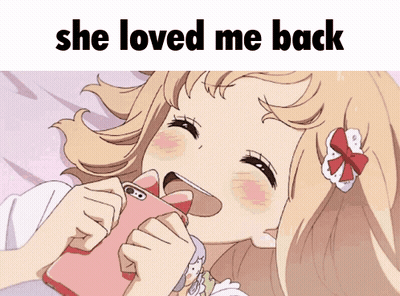 A Picture Of A Girl With The Words She Loved Me Back On The Top GIF