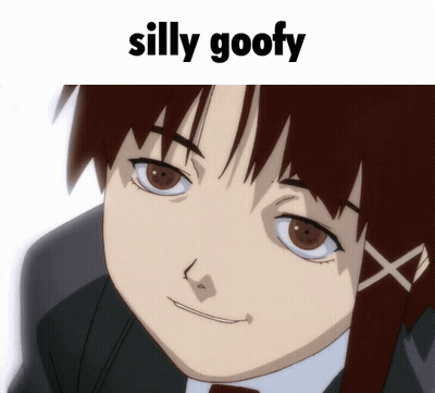 A Picture Of A Girl With The Words Silly Goofy On Top GIF