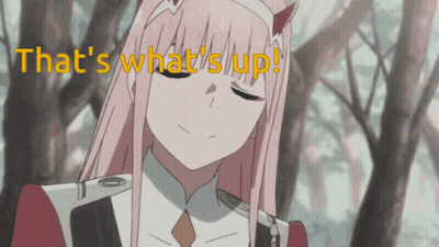 A Picture Of A Girl With The Words " That 'S What 'S Up " On The Bottom GIF