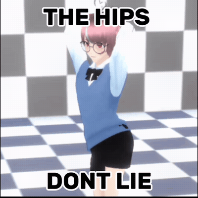 A Picture Of A Girl With The Words The Hips Dont Lie GIF