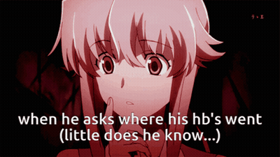 A Picture Of A Girl With The Words " When He Asks Where His Hb 'S Went " GIF