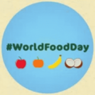 A Picture Of A Globe With Fruits And Vegetables Around It GIF