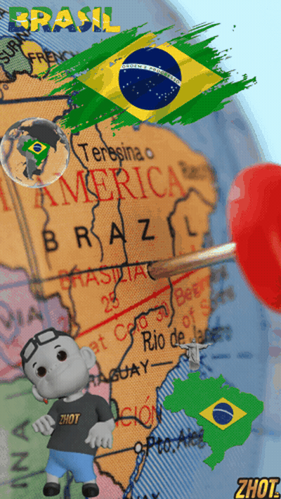A Picture Of A Globe With The Word Brazil Written On It GIF