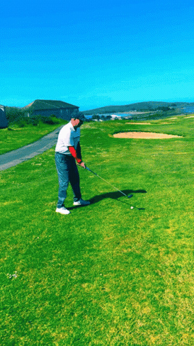 A Picture Of A Golfer With The Name Shooter Mcgavin GIF