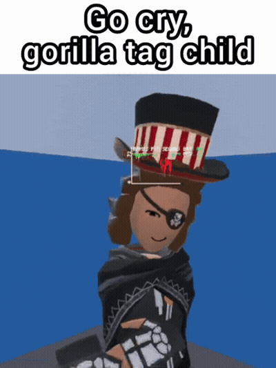 A Picture Of A Gorilla Tag Child With A Top Hat On GIF