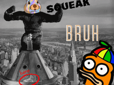 A Picture Of A Gorilla With A Squirrel Head And The Words Bruh Above It GIF