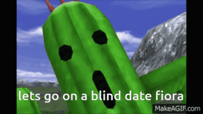 A Picture Of A Green Cactus With The Words Let 'S Go On A Blind Date Fiora Below It GIF