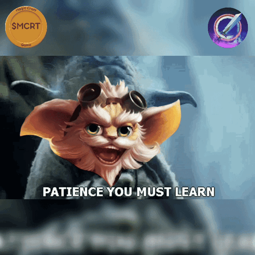 A Picture Of A Gremlin With The Words Patience You Must Learn On It GIF