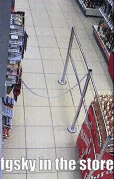 A Picture Of A Grocery Store With A Caption That Says Fgsky In The Store GIF