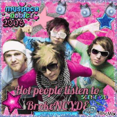 A Picture Of A Group Of People With The Words Hot People Listen To Brokencyds On The Bottom GIF
