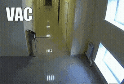 A Picture Of A Hallway With The Word Vac On It GIF