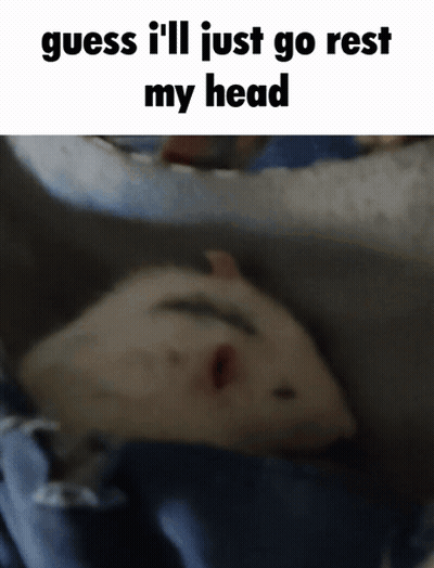 A Picture Of A Hamster With The Words Guess I 'Ll Just Go Rest My Head GIF