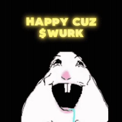 A Picture Of A Hamster With The Words Happy Cuz $ W On It GIF