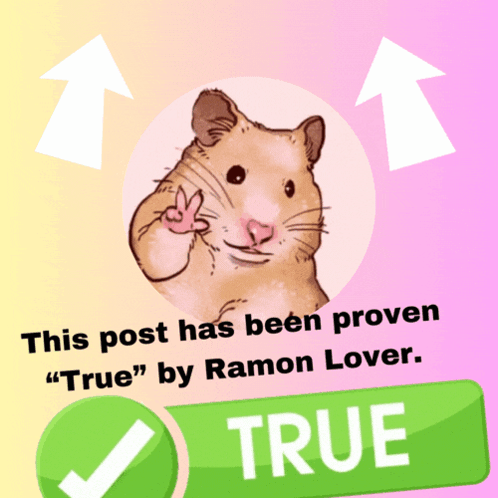 A Picture Of A Hamster With The Words " This Post Has Been Proven True " GIF