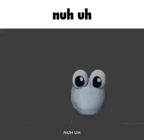 A Picture Of A Hand With Eyes And The Words Nuh Uh On The Bottom GIF