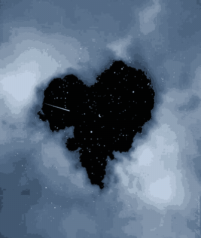 A Picture Of A Heart In The Sky With A Shooting Star GIF