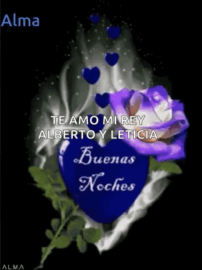 A Picture Of A Heart With The Words Te Amo Mi Rey Alberto Y Leticia Written On It GIF