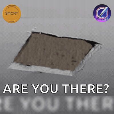 A Picture Of A Hole In A Wall With The Words Are You There Below It GIF