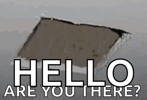 A Picture Of A Hole In A Wall With The Words Hello Are You There GIF