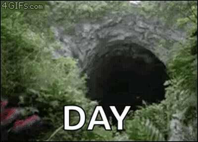 A Picture Of A Hole In The Ground With The Word Day Written On It . GIF