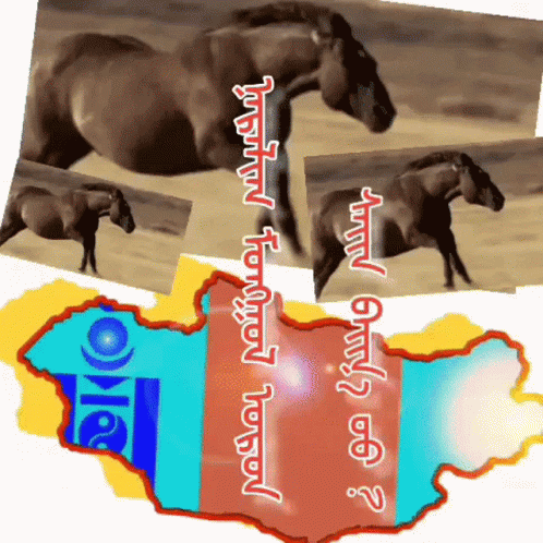 A Picture Of A Horse And A Map With Foreign Writing GIF