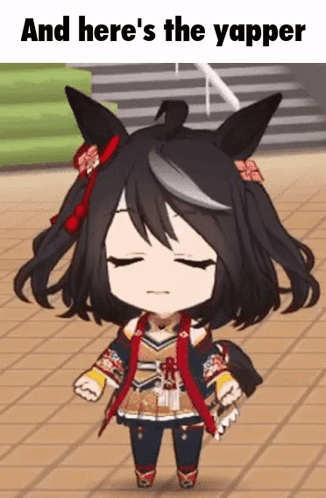 A Picture Of A Horse Girl With The Words And Here 'S The Yapper On The Bottom GIF