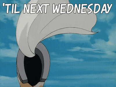 A Picture Of A Horseshoe With The Words " Til Next Wednesday " On It GIF