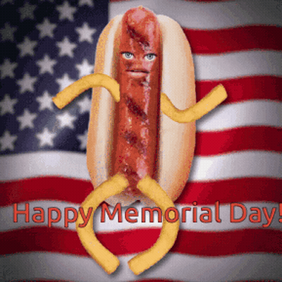 A Picture Of A Hot Dog With French Fries Arms And Legs GIF