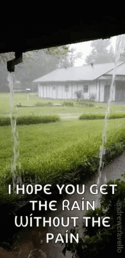 A Picture Of A House With Rain Coming Down The Gutter . GIF