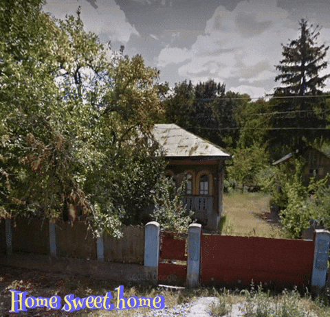 A Picture Of A House With The Words " Home Sweet Home " On It GIF