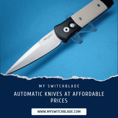 A Picture Of A Knife With The Words My Switchblade Automatic Knives At Affordable Prices On It GIF