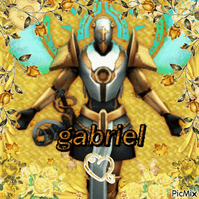 A Picture Of A Knight With The Name Gabriel GIF
