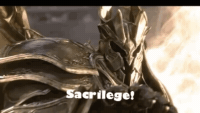 A Picture Of A Knight With The Words " Sacrifice " On The Bottom GIF