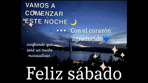 A Picture Of A Lake With The Words Vamos A Comenzar Este Noche GIF